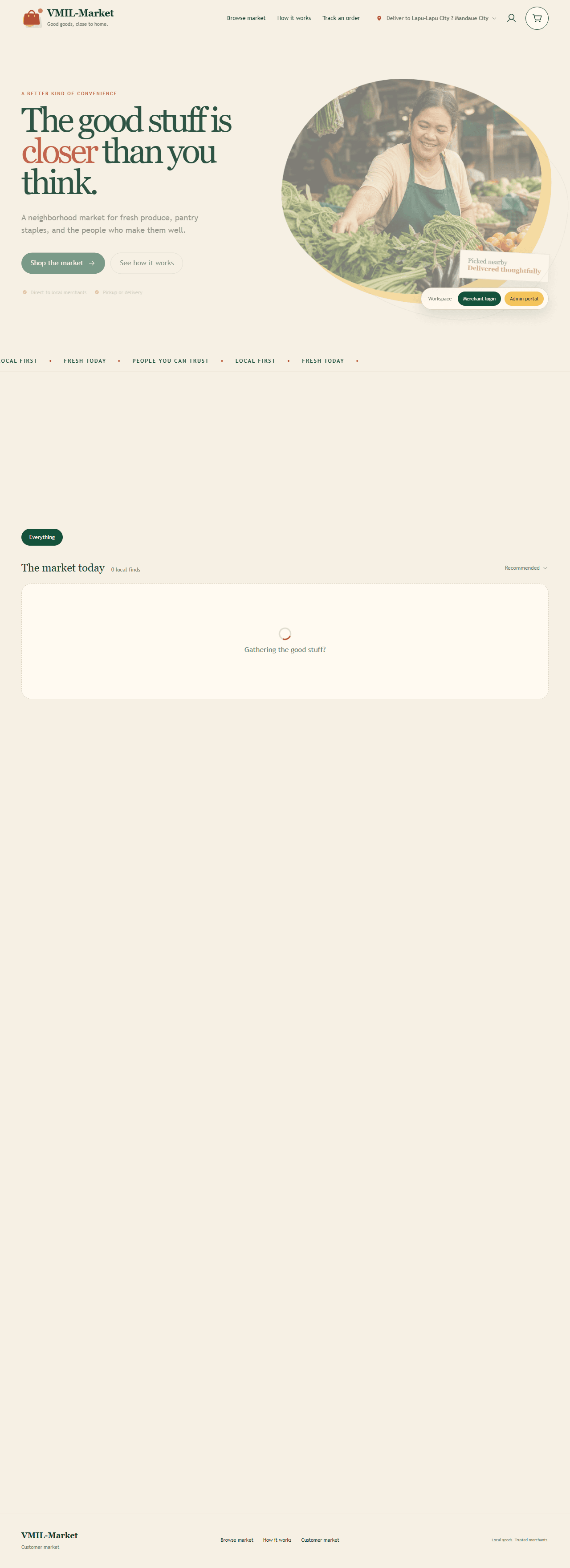 VMIL Local Supplier Marketplace live website preview